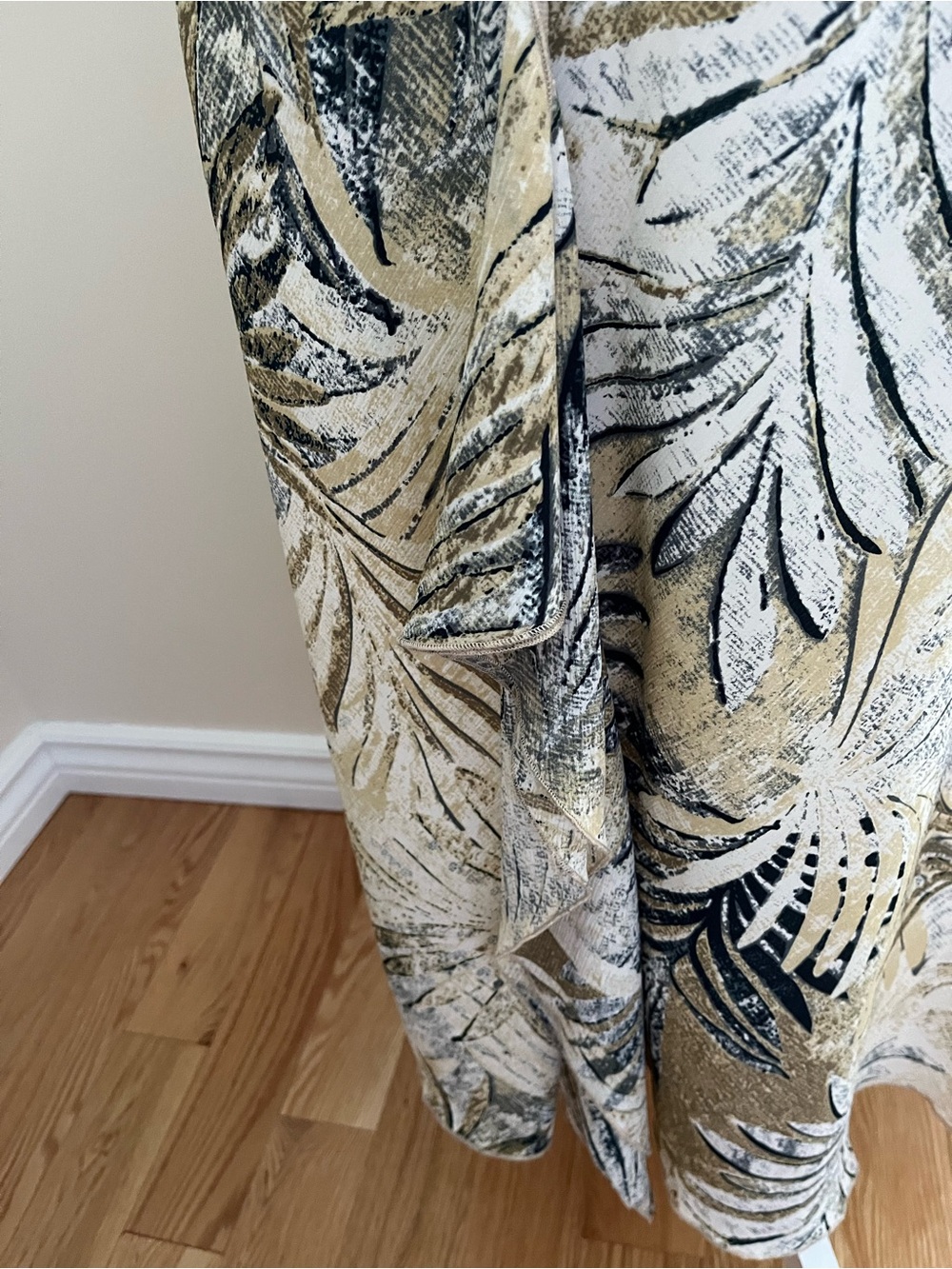 Tropical Print Maxi Skirt in Beige, Cream & Black - Picture 4 of 8